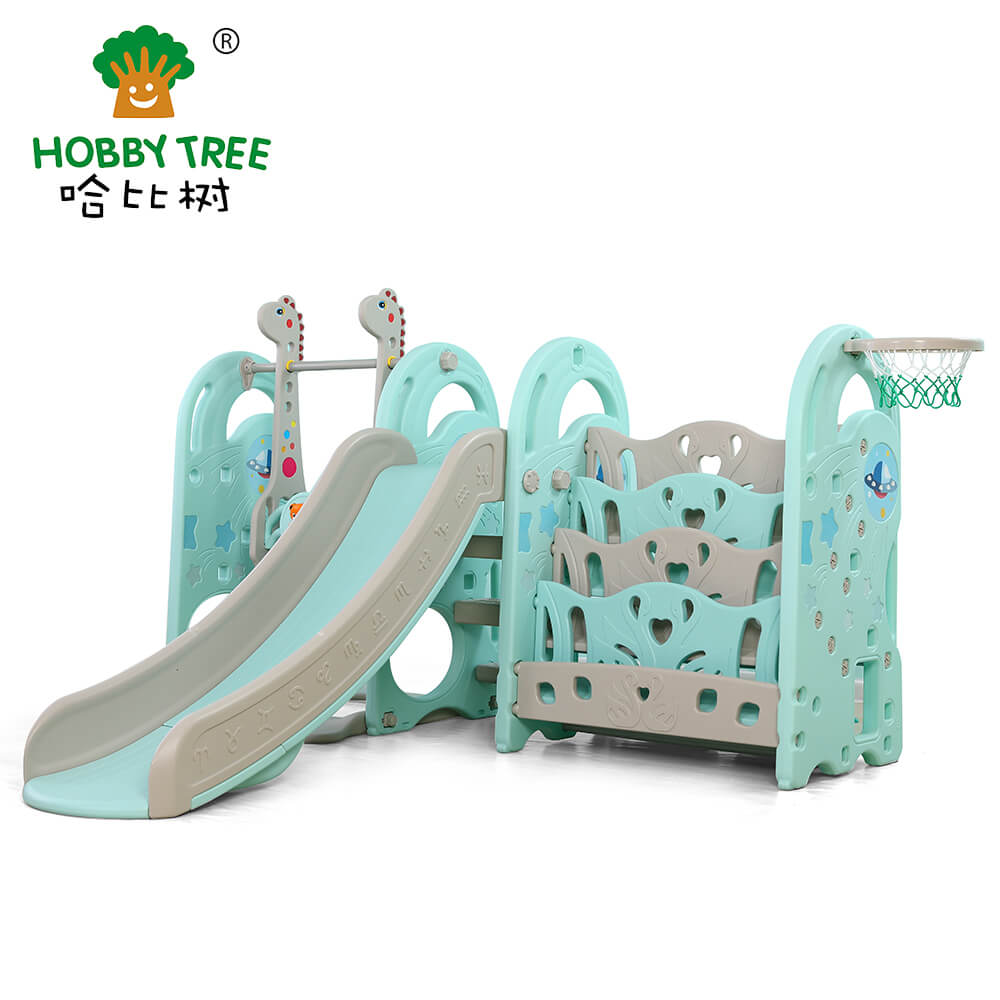 新大流星主题儿童室内滑梯与书架秋千WM21Z033